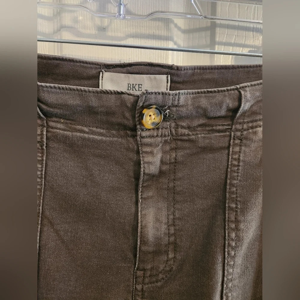 BKE olive green high rise earthy denim ankle jeans pockets woman size 30 - Picture 5 of 10